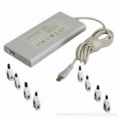 Slim Universal laptop AC Adapter, 90W Automatic, 8 DC Connectors, with USB Slot, White Color